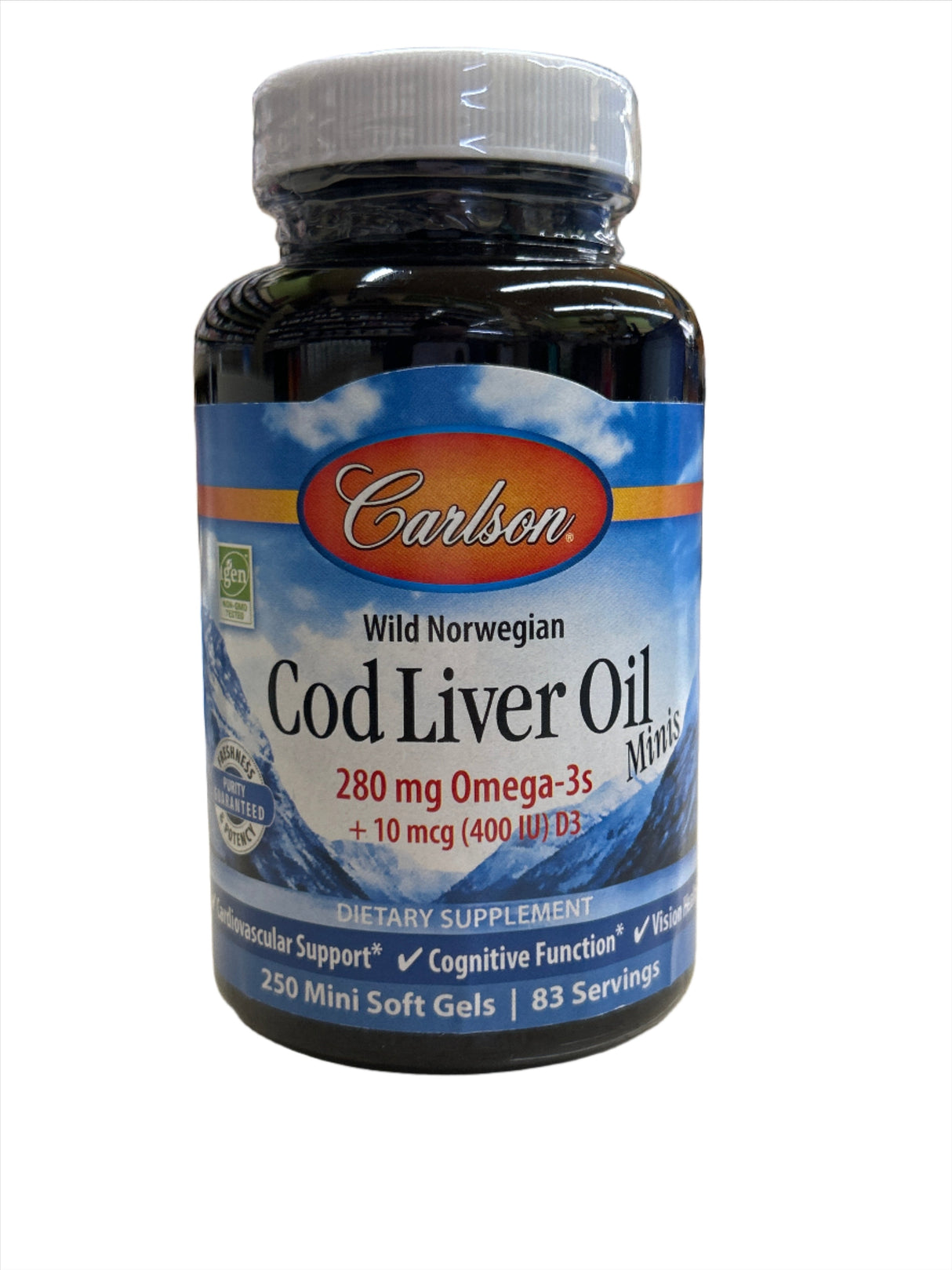 Wild Norwegian Cod Liver Oil 280 mg 100 Mini Soft Gels