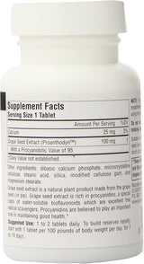 SOURCE NATURALS GRAPE SEED EXT 100MG TAB 60T