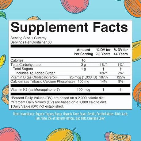 K2 + D3 Calcium Gummies 30