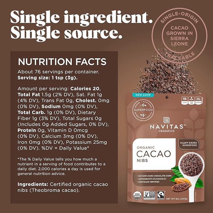 NAVITAS ORGANICS Cacao Nibs 8 OZ