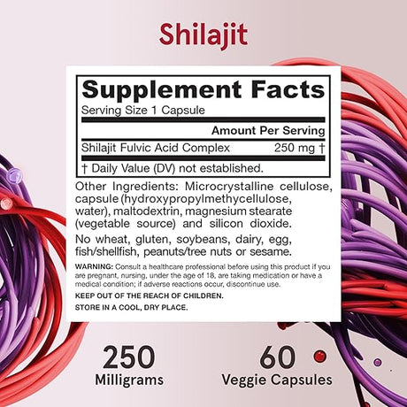 Jarrow Formulas Shilajit 250 mg 60 Veggie Caps