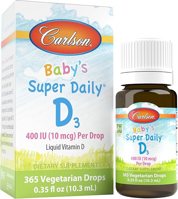 Carlson Baby's Plant Based Super Daily D3 400 IU (10 mcg) Per Drop