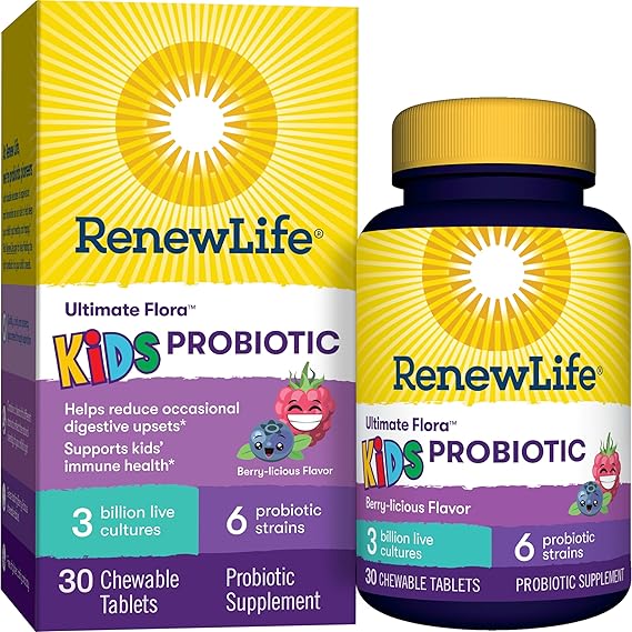 Renew Life Kids Probiotic 3 billion CFU 6 Strains 30 tablets