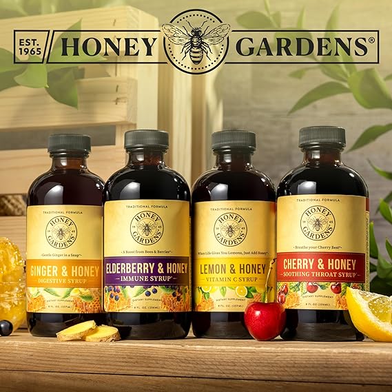 Honey Gardens Immune Syrup Elderberry & Honey 8floz