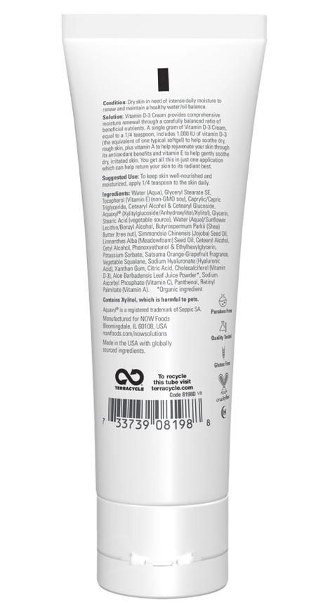 Now VITAMIN D-3 BODY CREAM 4 OZ