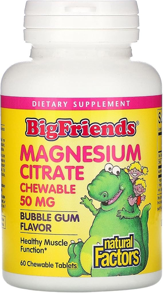 Natural Factors BIGFRIENDS® MAGNESIUM CITRATE 50 MG CHEWABLE BUBBLE GUM 60/TAB