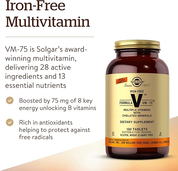 Solgar Iron-Free Formula VM-75® Tablets 180tablet