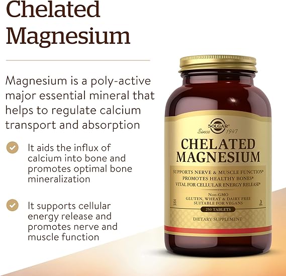 Solgar Chelated Magnesium Tablets (CALIFORNIA ACCOUNTS ONLY) 250tablet