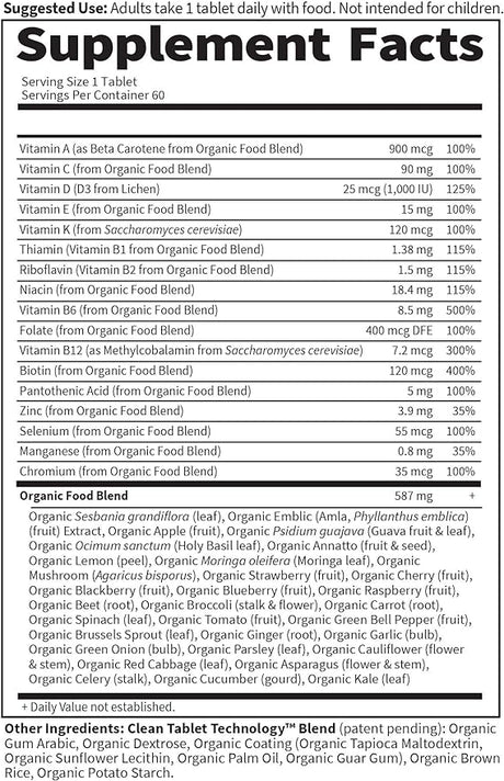 Garden of Life GOL Organics Mens Once Daily 60ct TABLETS