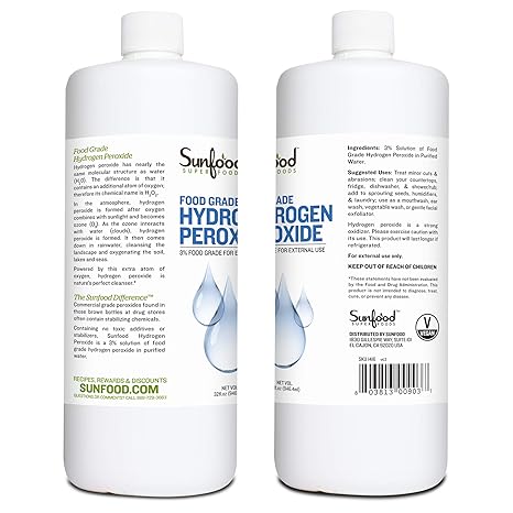 SUNFOOD SUPERFOODS FOOD GRADE HYDROGEN PEROXIDE 3% 32OZ