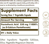 Solgar Pantothenic Acid 550 mg Vegetable Capsules 100V cap