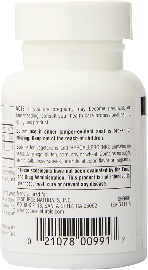 SOURCE NATURALS GRAPE SEED EXT 100MG TAB 60T