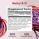 JARROW Vegan Methyl B-12 500 mcg Cherry Flavor