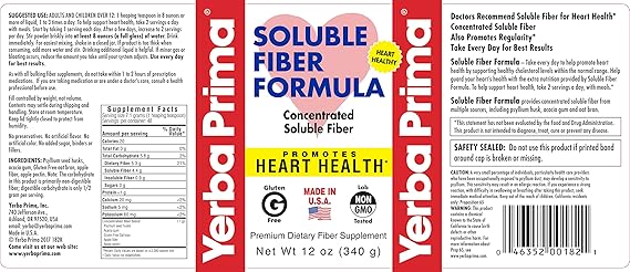 YERBA PRIMA SOLUBLE FIBER FORMULA 12OZ