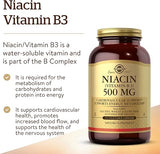 Solgar Niacin (Vitamin B3) 500 mg Vegetable Capsules 250V cap