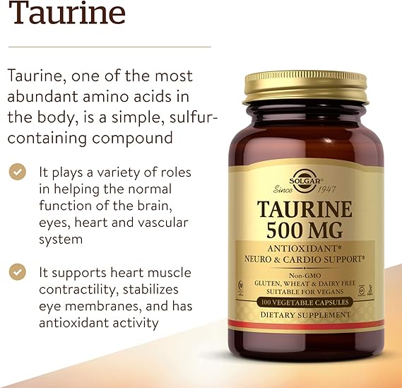 Solgar Taurine 500 mg Vegetable Capsules 100V cap