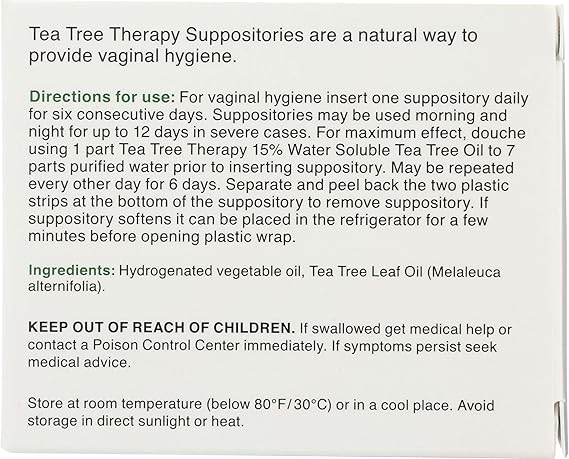 Tea Tree Therapy Suppositories For Vaginal Hygiene