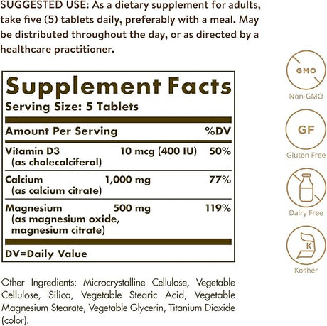 Solgar Calcium Magnesium with Vitamin D3 Tablets 300tablet