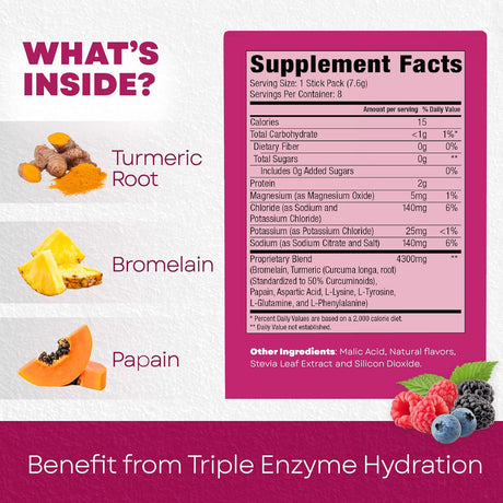 Bala Enzyme Turmeric + Bromelain + Papain triple enzyme hydration Berry