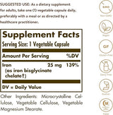 Solgar Gentle Iron® Vegetable Capsules 180V cap