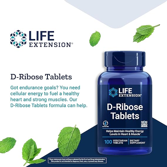 Life Extension D-Ribose Tablets 100 Vegetarian Tablets