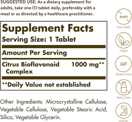 Solgar Citrus Bioflavonoid Complex 1000 mg Tablets 250tablet