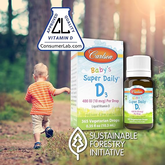 Carlson Baby's Plant Based Super Daily D3 400 IU (10 mcg) Per Drop