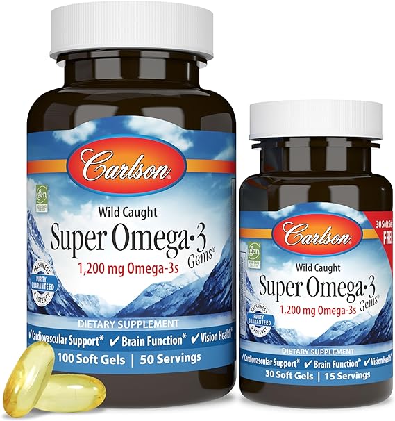 Super Omega-3 Gems 1200mg In Fish Gelatin Bonus Pack 100+30 Soft Gels