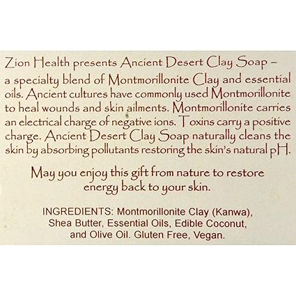 Zion Health Clay Soap Mountain Rain 6 oz