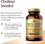 Solgar Choline/Inositol 500 mg/500 mg Vegetable Capsules 100V cap