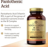 Solgar Pantothenic Acid 550 mg Vegetable Capsules 100V cap