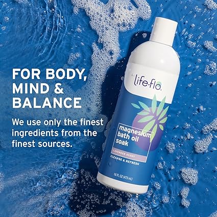 LifeFlo Magnesium Bath Oil Soak Lavender 16floz