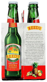 REED`S Extra Zero Sugar Ginger Beer 12 OZ Pack of 4