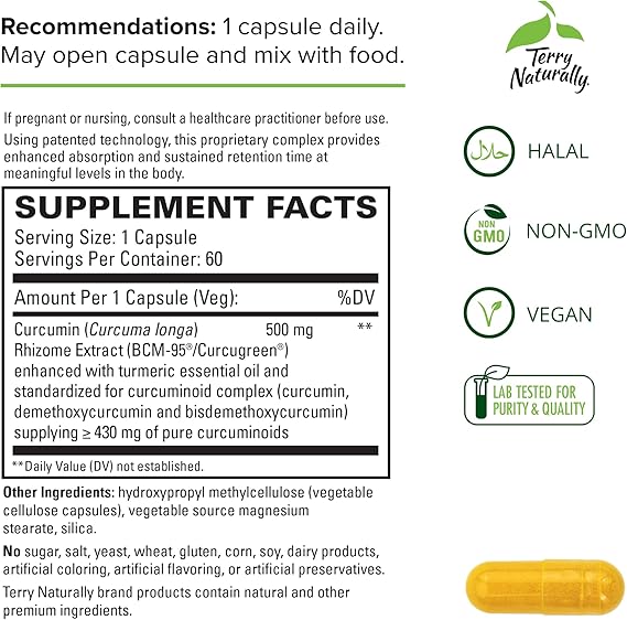 CuraMed Inflammation Response Curcumin 500mg 60 Vegan Capsules