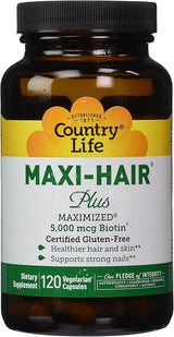 Country Life MAXI-HAIR PLUS/EXTRA BIOTIN 120 Vegicaps