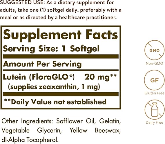 Solgar Lutein 20 mg Softgels 60softgel