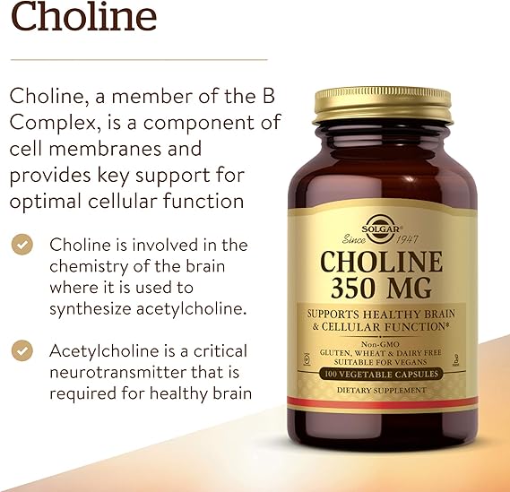 Solgar Choline 350 mg Vegetable Capsules 100V cap