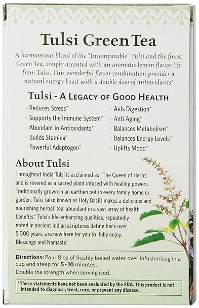 ORGANIC INDIA Tulsi Tea Green w/ Caffeine 18 BAG