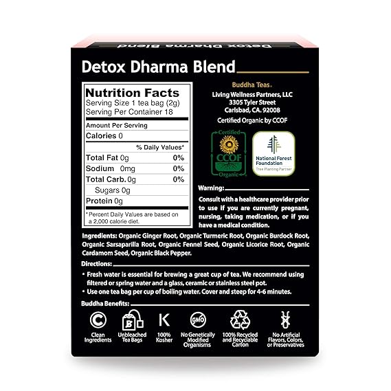 BUDDHA TEAS Organic Detox Dharma Blend 18 BAG