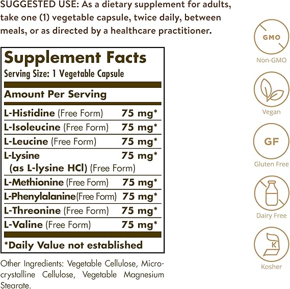 Solgar Essential Amino Complex Vegetable Capsules 90V cap