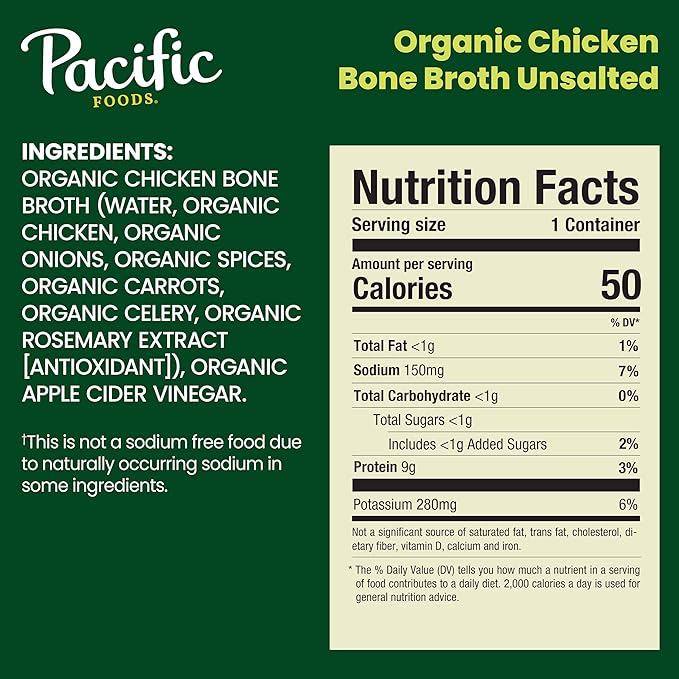 PACIFIC FOODS Bone,Chicken,Original 8 OZ