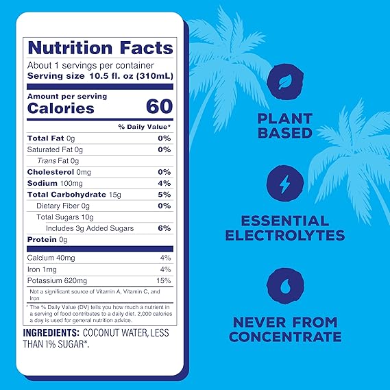 C2O Pure Coconut Water,Unsweetend 24/10.5OZ