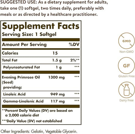 Solgar Evening Primrose Oil 1300 mg Softgels 60softgel