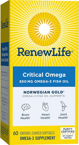 Renew Life Critical Omega 850 mg 60 Soft Gels