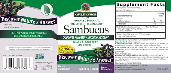 NATURE'S ANSWERS SAMBUCUS 8OZ