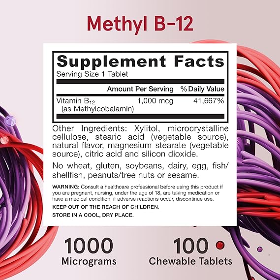 Vegan Methyl B-12 1000 mcg Lemon Flavor