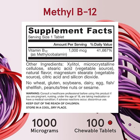 Vegan Methyl B-12 1000 mcg Lemon Flavor