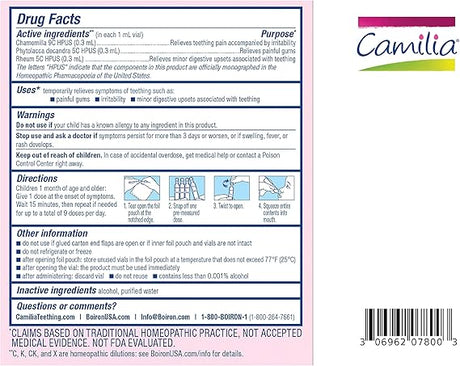 Boiron Camilia Teething Relief Liquid Doses