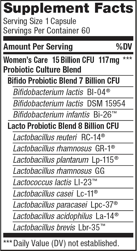 RenewLife Women's Wellness Women's Care Probiotic 15 billion CFU 12 Diverse Strains