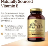 Solgar Vitamin E 268 mg (400 IU) Mixed Softgels (d-Alpha Tocopherol & Mixed Tocopherols) 100softgel